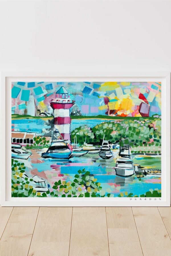 Hilton Head Island Lighthouse in Harbour Town By Brandon Thomas | Archival Grade Giclee Fine Art Print