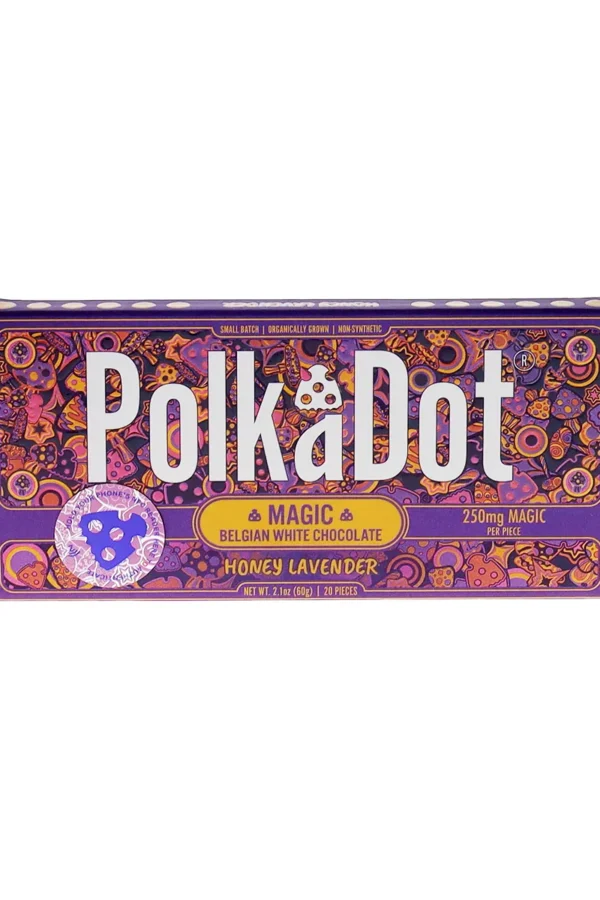 Honey Lavender PolkaDot Magic Mushroom Belgian White Chocolate 250mg