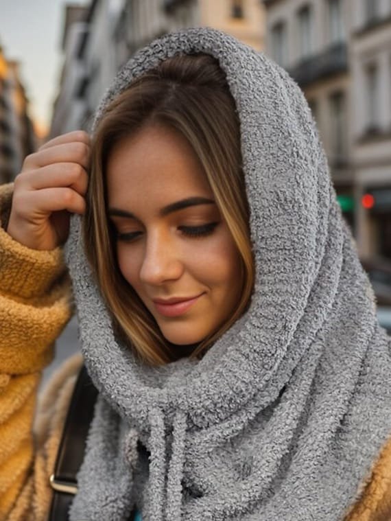 Hooded Scarf, Cowl, Balaclava, Neck Head Scarf Women, Hood Winter Hat, Trending Now, Gifts For Her