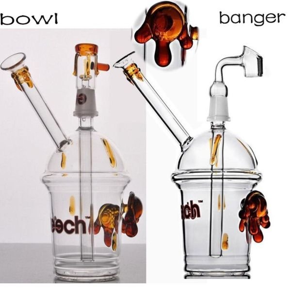 Hookahs Bent neck Glass Bongs with diffused showerhead perc bubbler oil Rigs Water Pipes 14mm joint