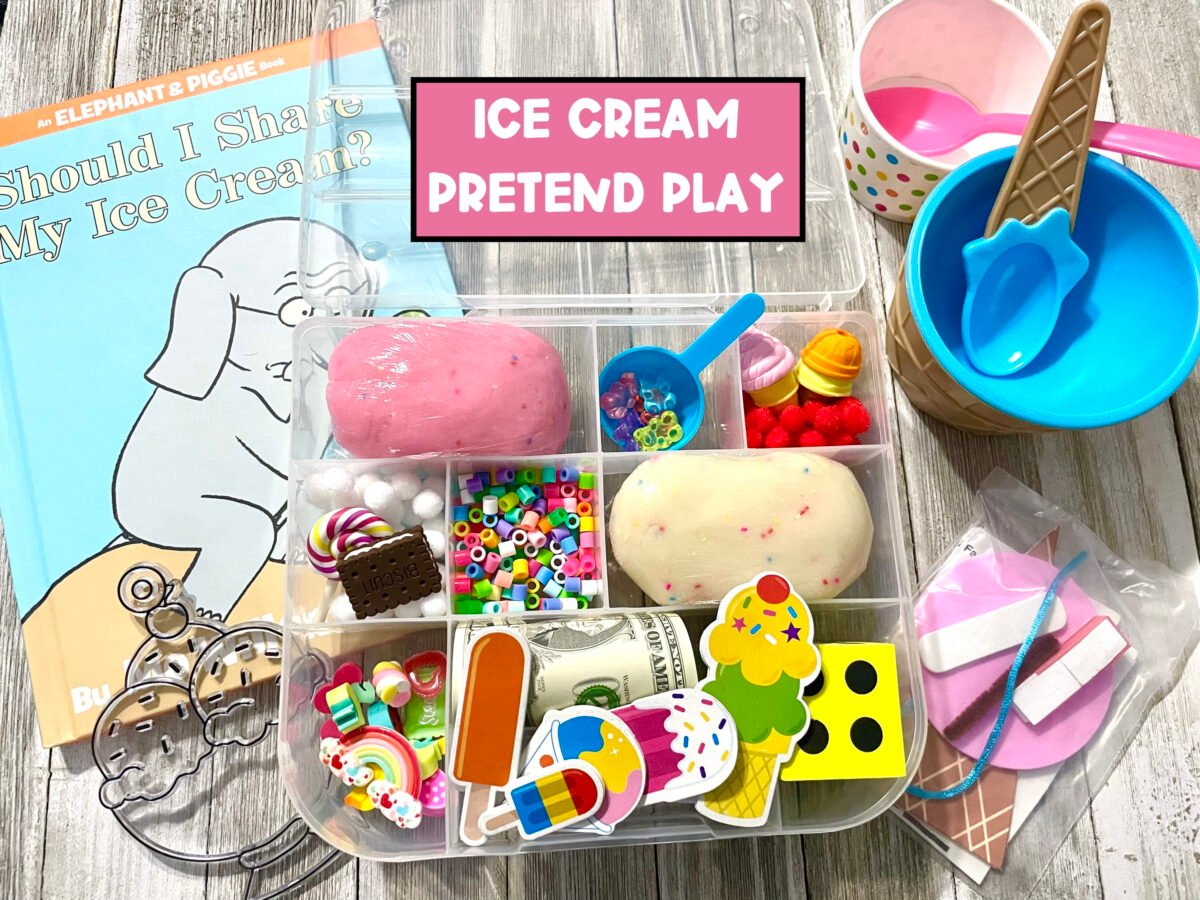 Ice Cream Shop Sensory Kit Pretend Play Dough, Crafts & Story