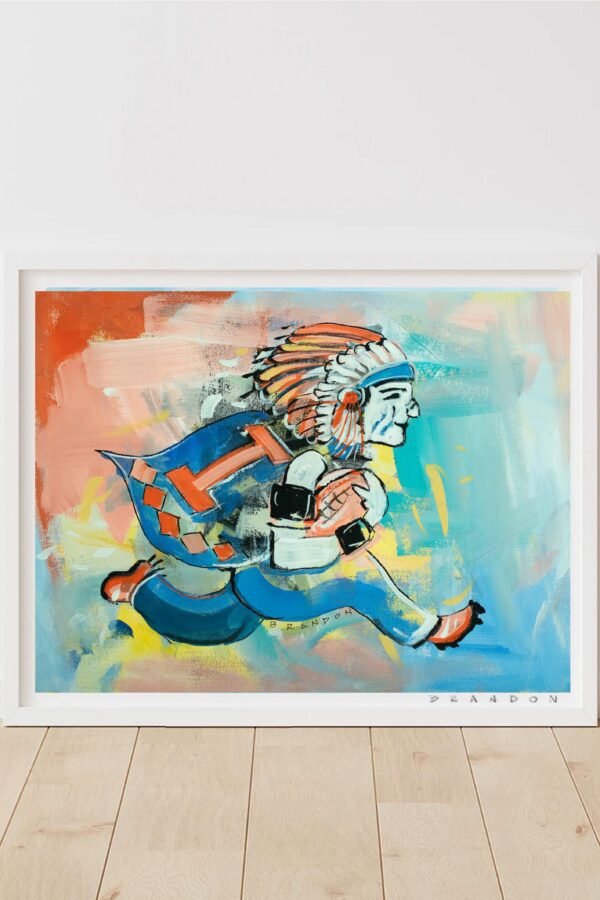 Illinois Fighting Illini "Vintage Chief Illiniwek" By Brandon Thomas | Archival-Grade Giclee Fine Art Print