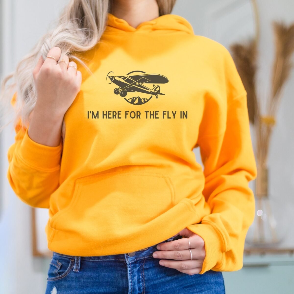 I'm Here For The Fly in Hoodie | Gift Pilot Aviation Shirt Airplane Sweatshirt Flight Instructor Private