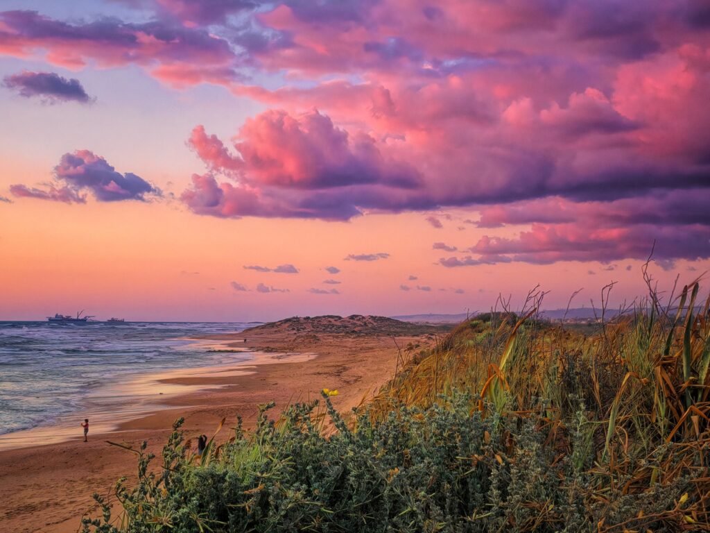 Israel Wall Art - Pink Clouds Sunset At Caesarea | Holy Land Picture Nature Landscape Photography