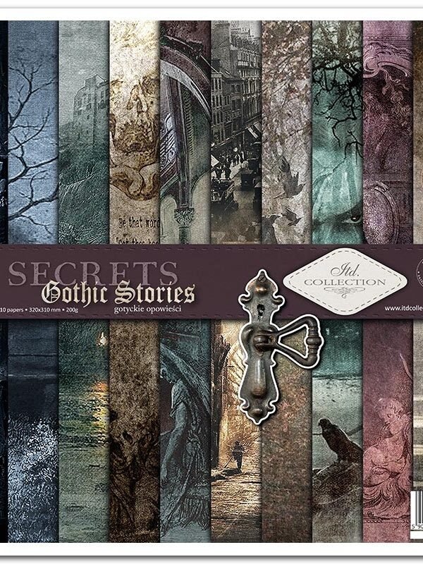 Itd Collection Gothic Stories Secrets | Single Sided Paper 12x12 Card Stock Acid Free Scrapbooking Ephemera Sls039