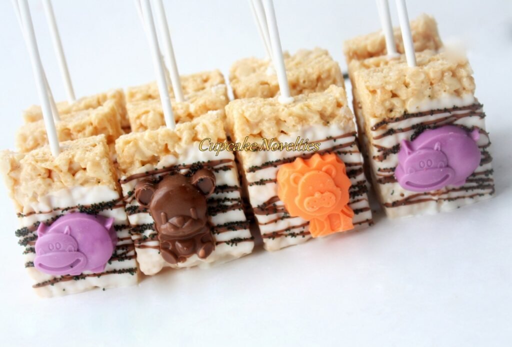 Jungle Birthday Chocolate Rice Krispie Treats Animal Cookie Safari Baby Shower Party Favor Zoo