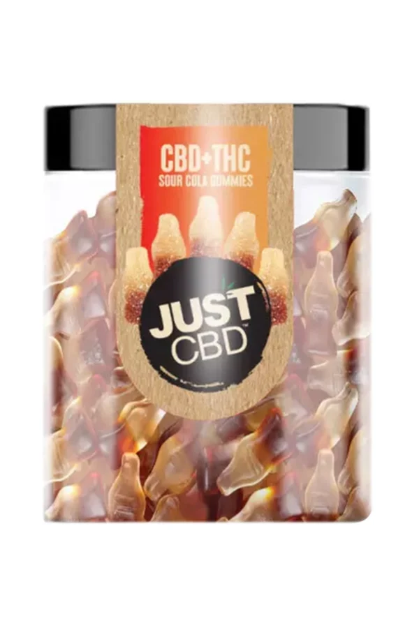 Just CBD Sour Cola CBD+THC Gummies Jar 16oz