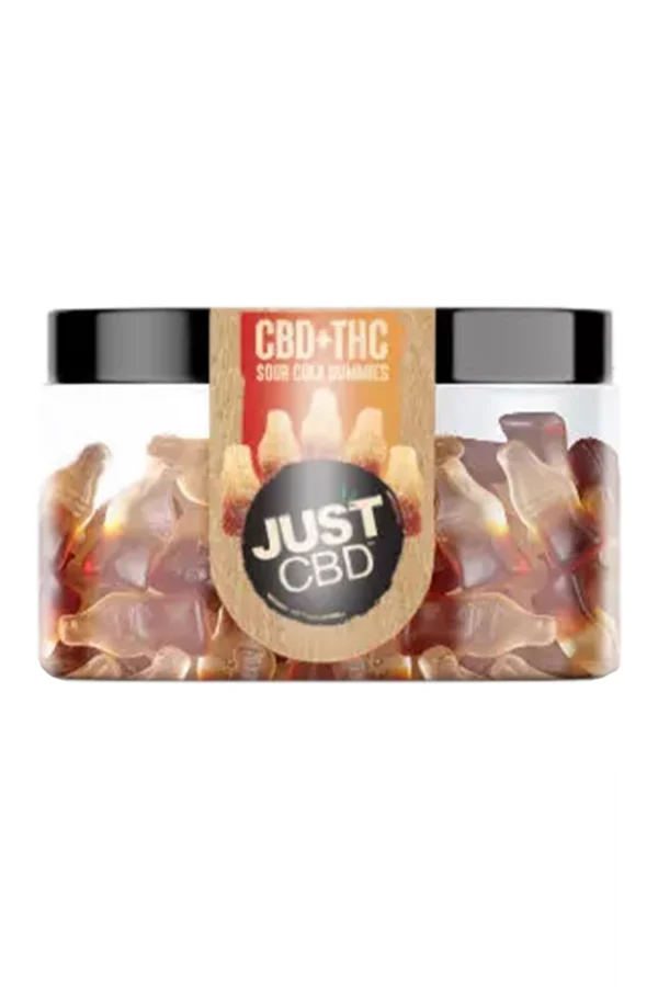 Just CBD Sour Cola CBD+THC Gummies Jar 4oz