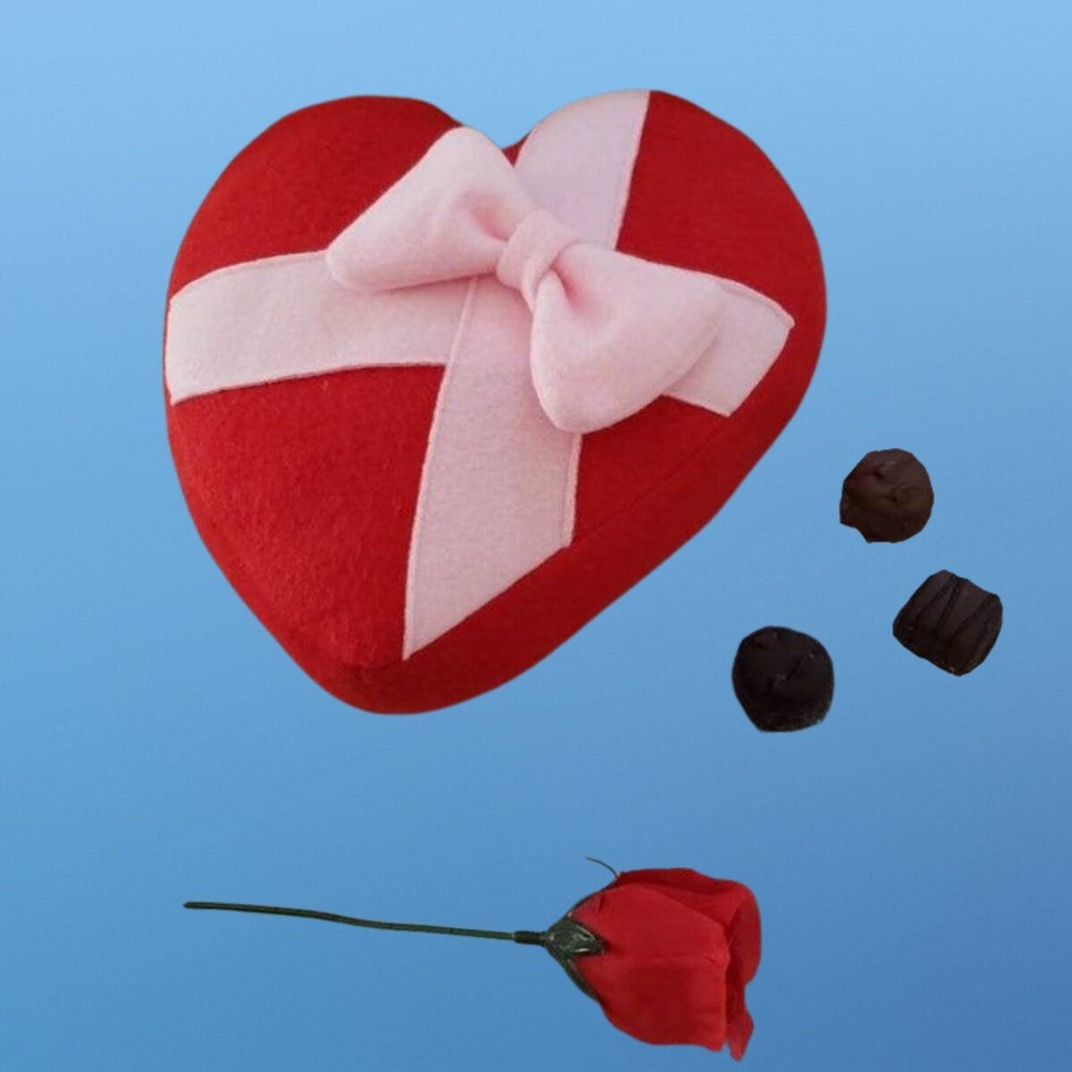 Kawaii Candy Chocolate Box Plush, Cute Sweet Treat Food Pillow, Play Toy, Handmade Valentine's Day