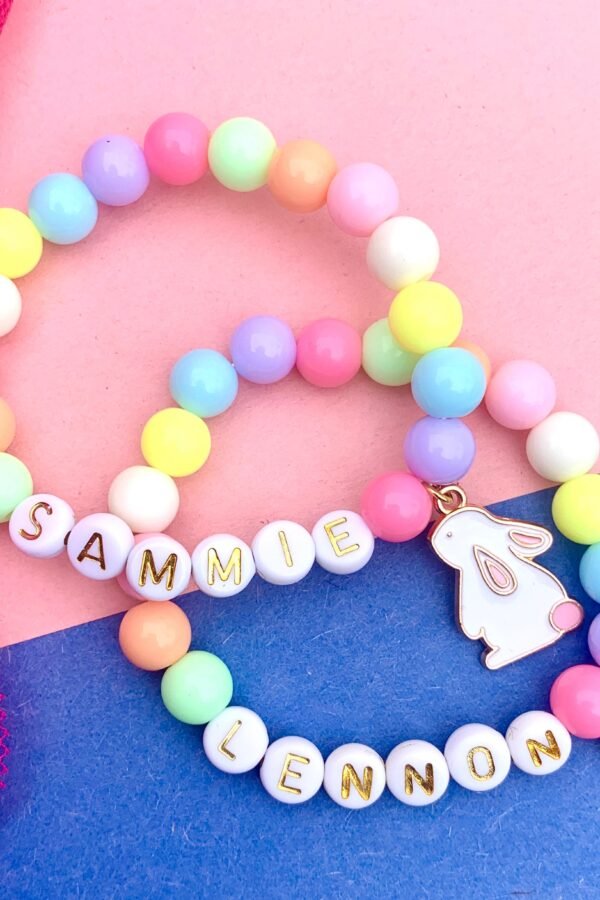 Kids Easter Gift For Kids Easter Outfit Basket Stuffer Toddler Gifts Jewelry Name Bracelet Birthday Girl