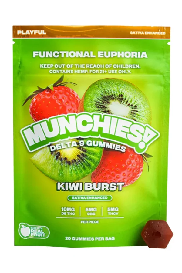 Kiwi Burst Munchies Euphoria Delta 9 Gummies 20ct