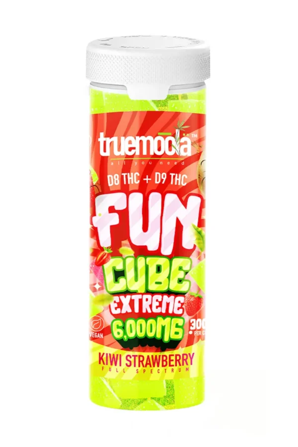Kiwi Strawberry Truemoola Fun Cube Extreme D8+D9 Gummies 6000MG