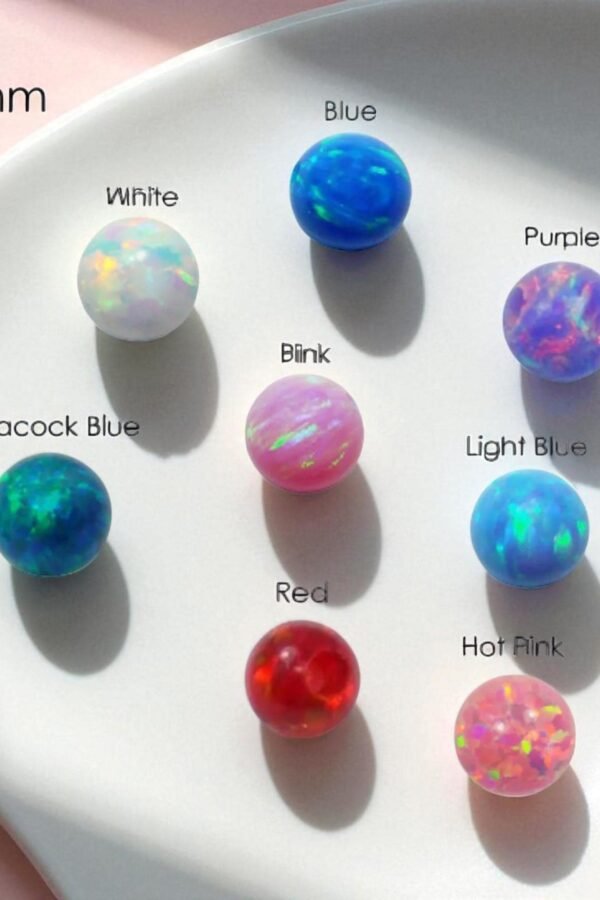 Lab-Created Opal Round Beads 6mm | 10 Pcs - Full Drilled Jewelry Making