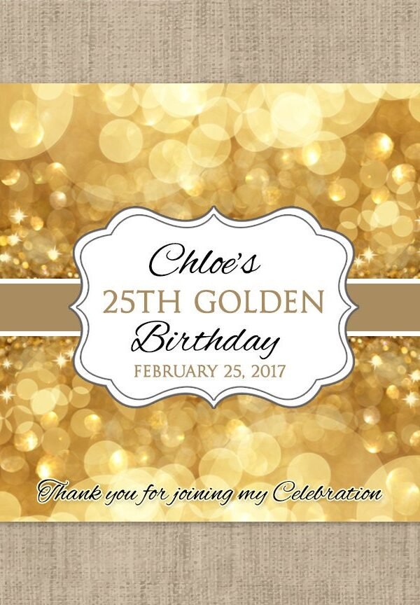 Large Chocolate Candy Bar Wrappers - Labels, Stickers, Glow Party, Glitter, Birthday Decor, Gold Party Decor | Set Of 12