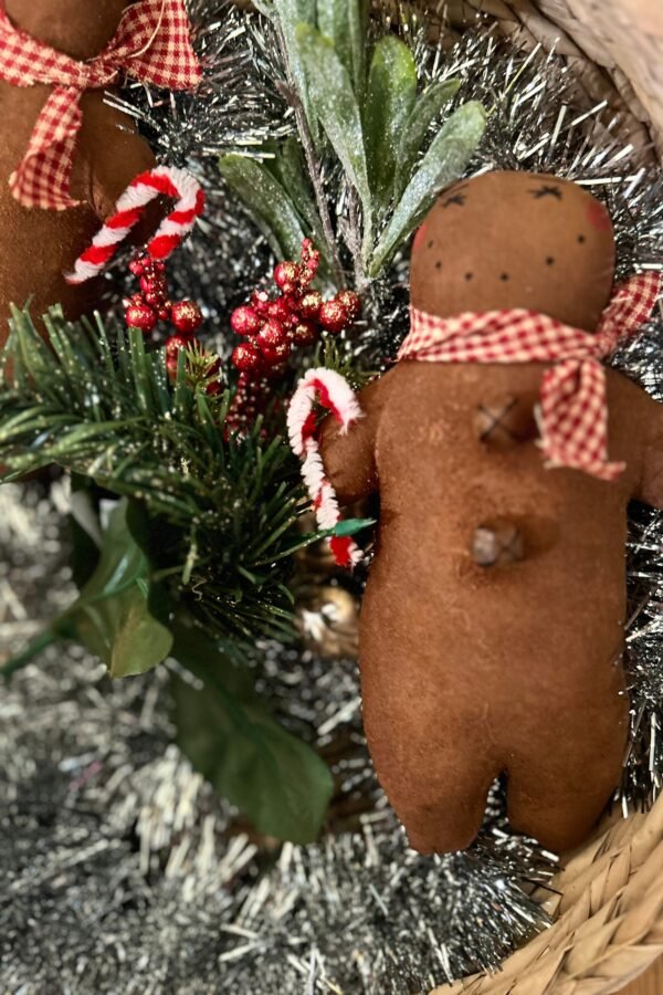 Large Primitive Gingerbread Man Christmas Holiday Decor Bowl Filler - Ornie