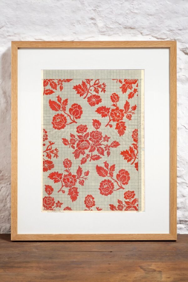 Large Red Peony Art Print Botanical Point Paper Facsimile