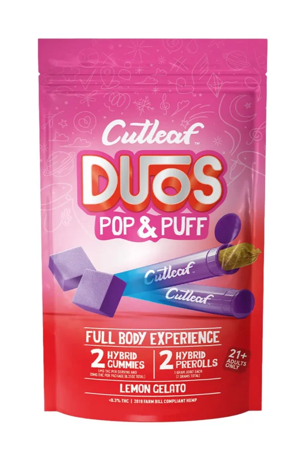 Lemon Gelato Cutleaf Duos Pop & Puff THCA Pre-Rolls & Gummies 2ct