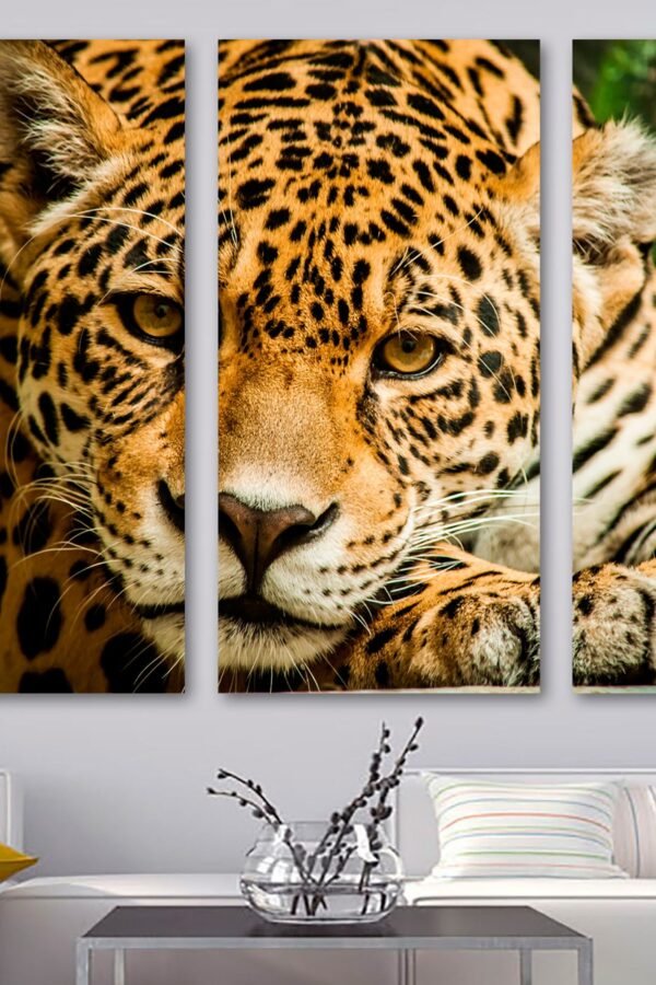 Leopard Wall Art Portrait Canvas Print - Jaguar Print, Wild Animal Art, Giclee Home Decor, Interior Design
