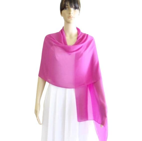 Light Magenta Shawl. Wrap Scarf. Long Chiffon Scarf. Soft