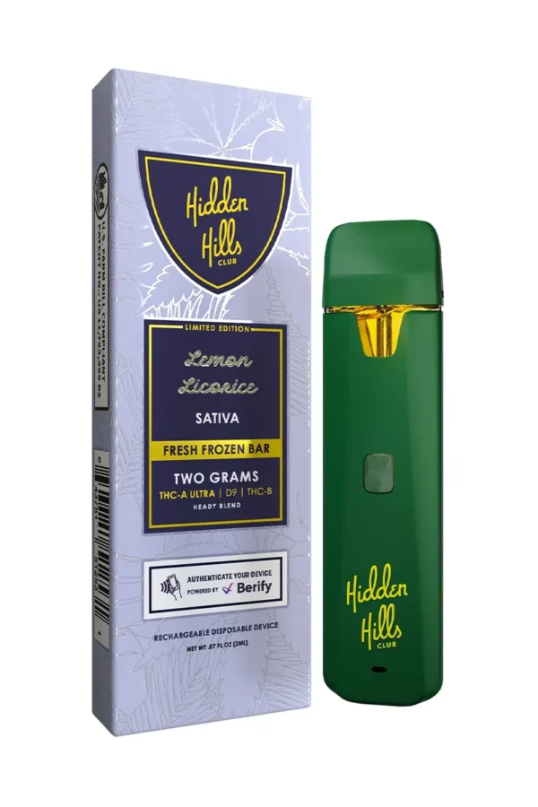 Limon Licorice Hidden Hills Heady Blend THCA Ultra Disposables 2g