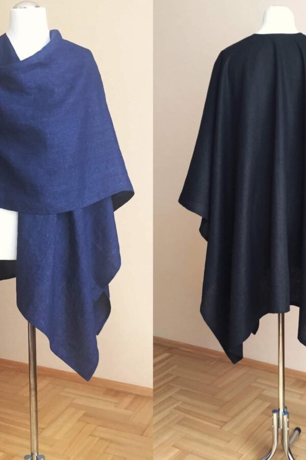 Linen Shawl Ruana S To 5xl Natural Organic Wrap Cape