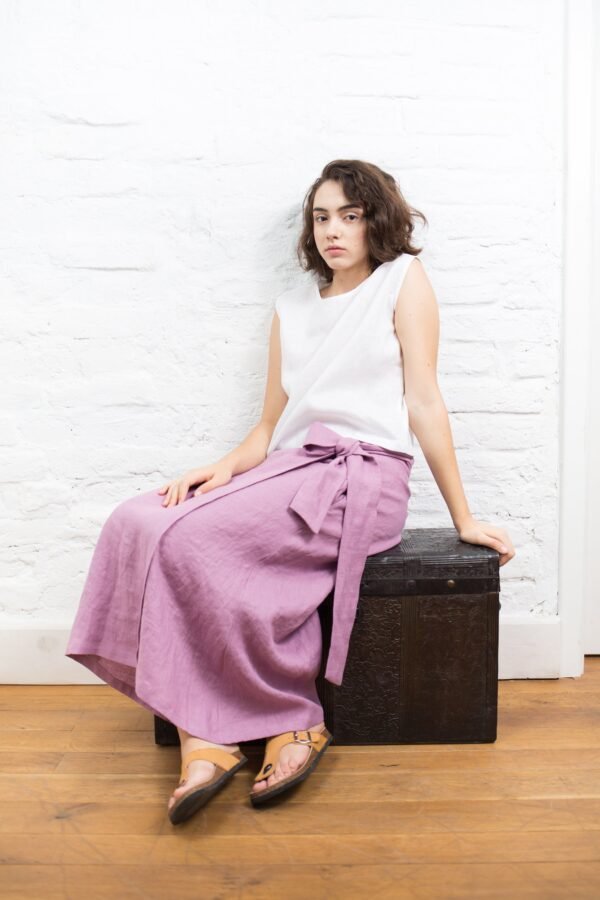 Linen Wrap Skirt Fay/A Line Maxi Womens Clothing