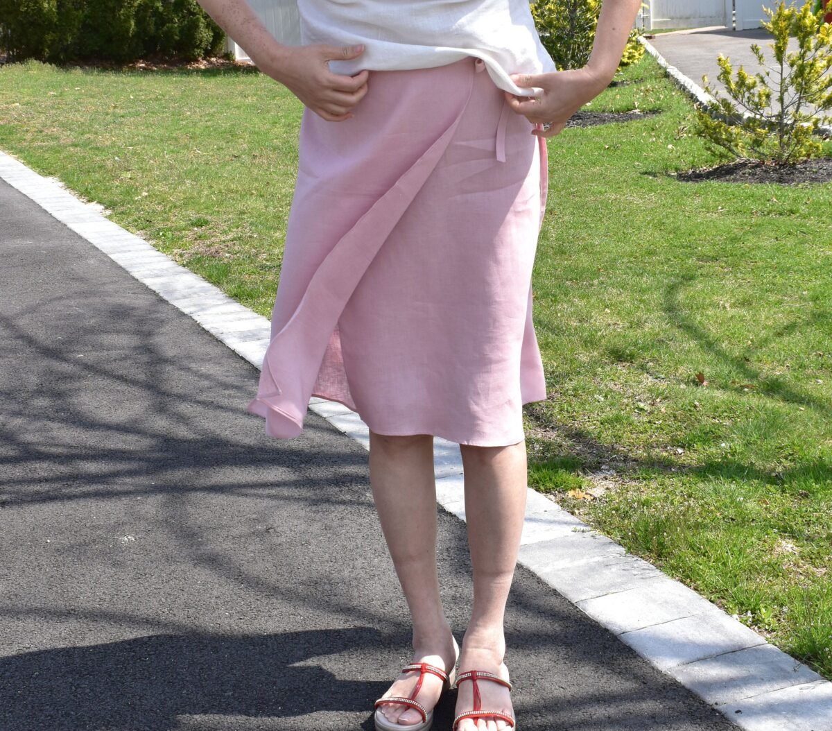 Linen Wrap Skirt/French Premium