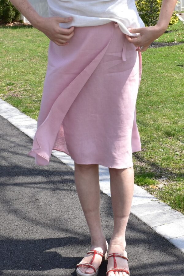 Linen Wrap Skirt/French Premium