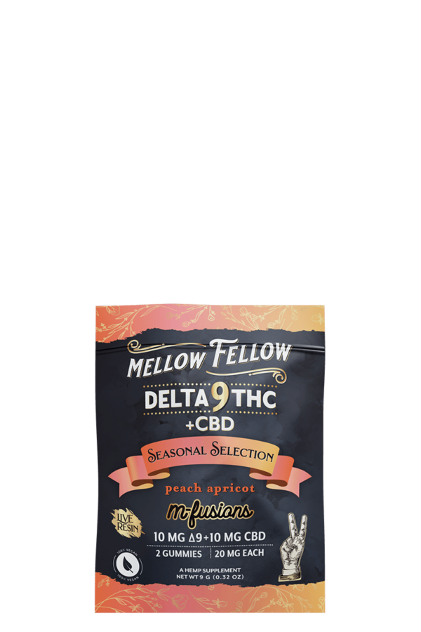 Live Resin Infused Edibles - 2 ct. 40mg Delta 9 THC & CBD - Peach Apricot (Seasonal Selection)