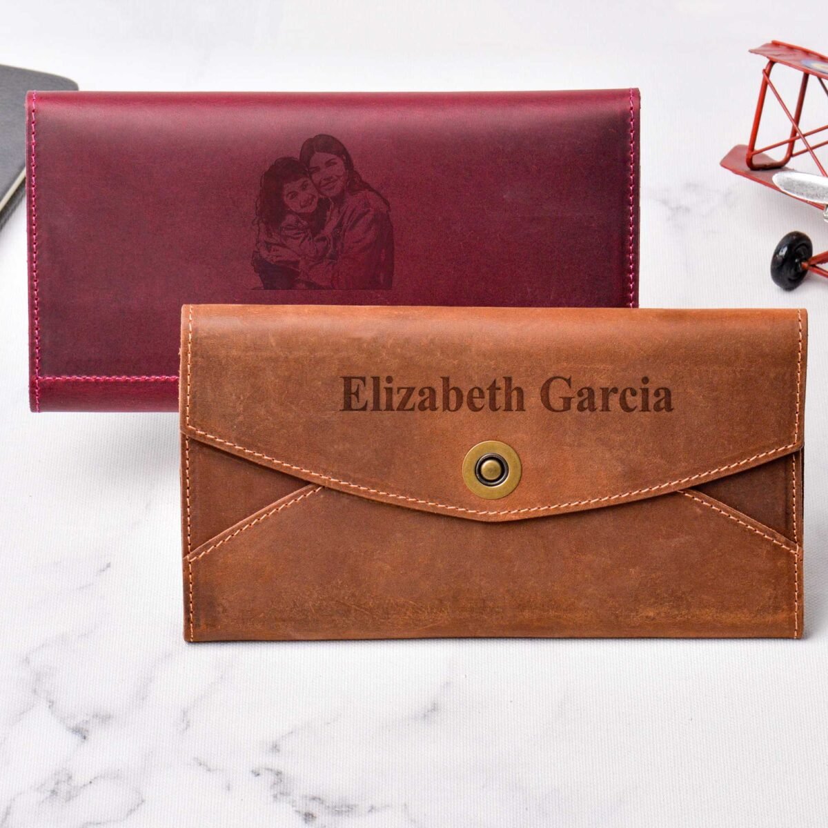Long Wallet For Mom, Handmade Women Purse, Personalized Women's Wallet, Slim Leather Mother's Day Gift, Gift Birthday