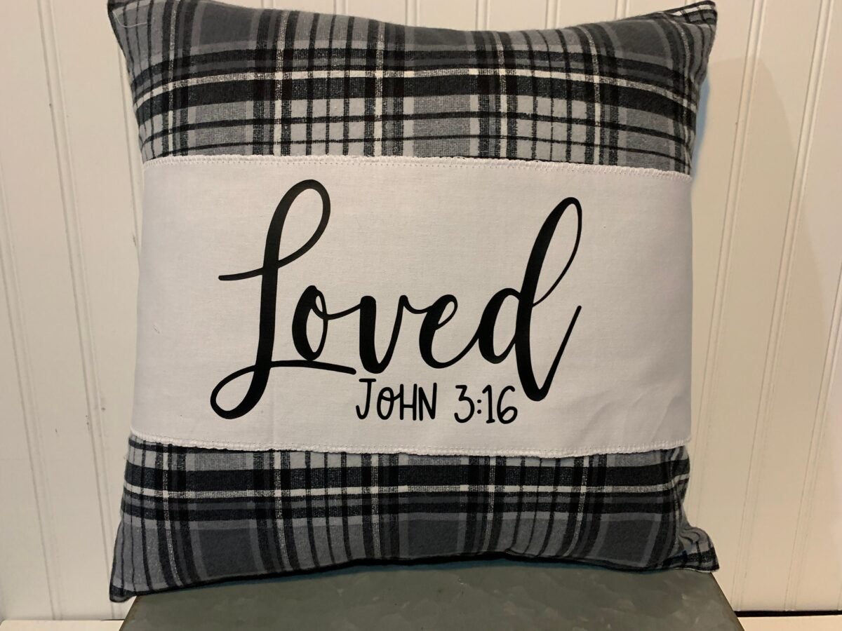 Loved John 316 Pillow Wrap/Pillow/Holiday Pillows/Christian