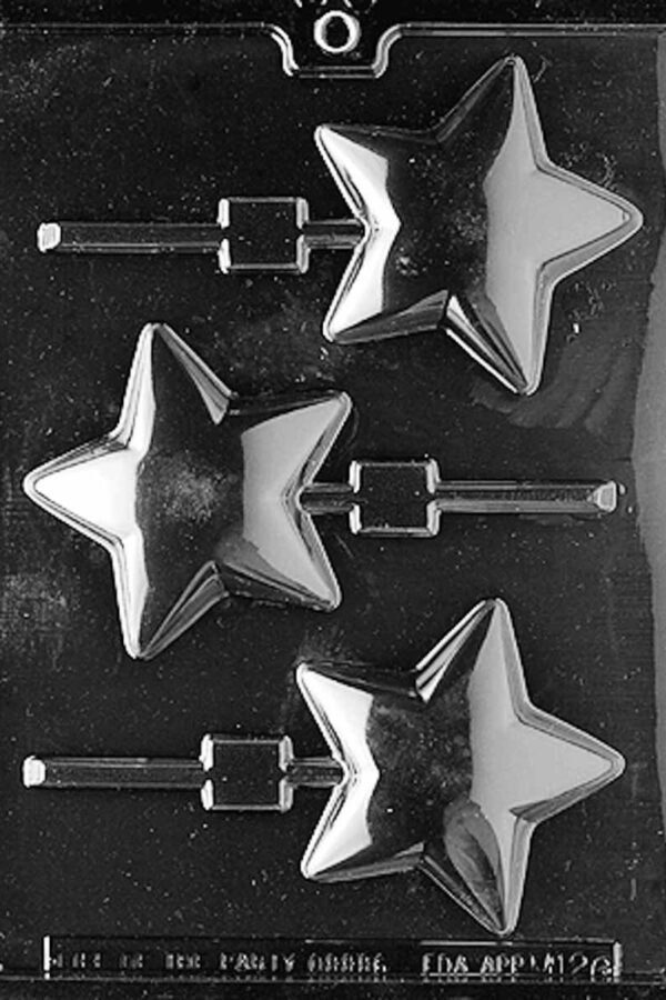 M126 Rounded Star Lollipop Sucker Chocolate Candy Soap Mold