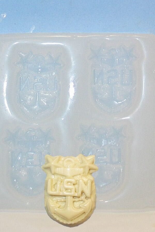 Made To Order Custom Food Safe Silicone Candy Molds - Navy Master Chief Petty Officer | 1 1/2"