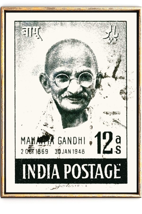 Mahatma Gandhi Print, Yoga Art, Meditation Zen Decor, Inspirational India Boho Wall Spiritual Leadership Gift