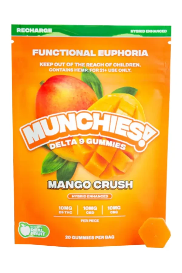 Mango Crush Munchies Euphoria Delta 9 Gummies 20ct