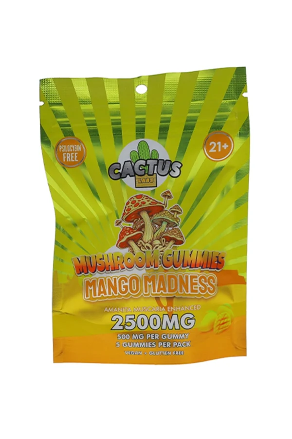 Mango Madness Cactus Labs Amanita Muscaria Mushroom Gummies 2500mg