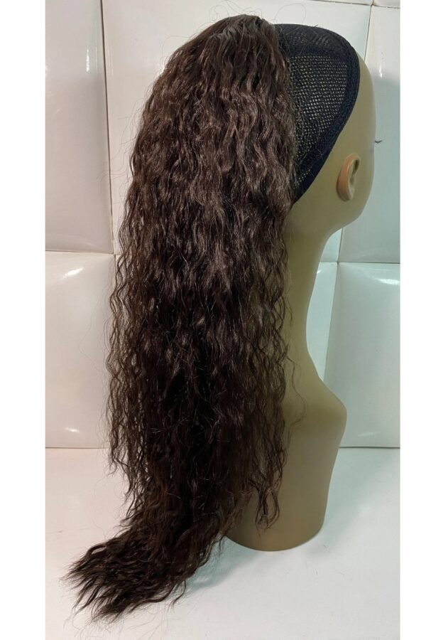 Medium Chocolate Brown - Drawstring Ponytail Extension 24" Long Curly Wavy Curls Voluminous Hair Easy Pony Glamorous Hairstyle
