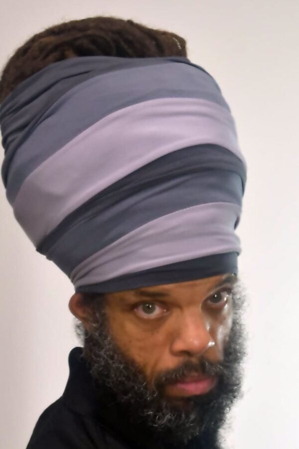 Men Shades Of Gray Tube Wrap -Men Hats - Dread Locs Hat - Turban - Choose A Length