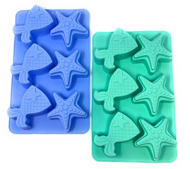 Mermaid Tail Starfish Silicone Mold Undersea Candy Chocolate Soap Resin