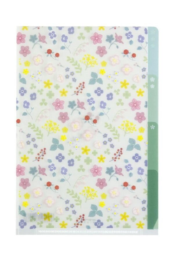 Midori Md A6 3 Pocket Clear Folder | Wildflower Kawaii