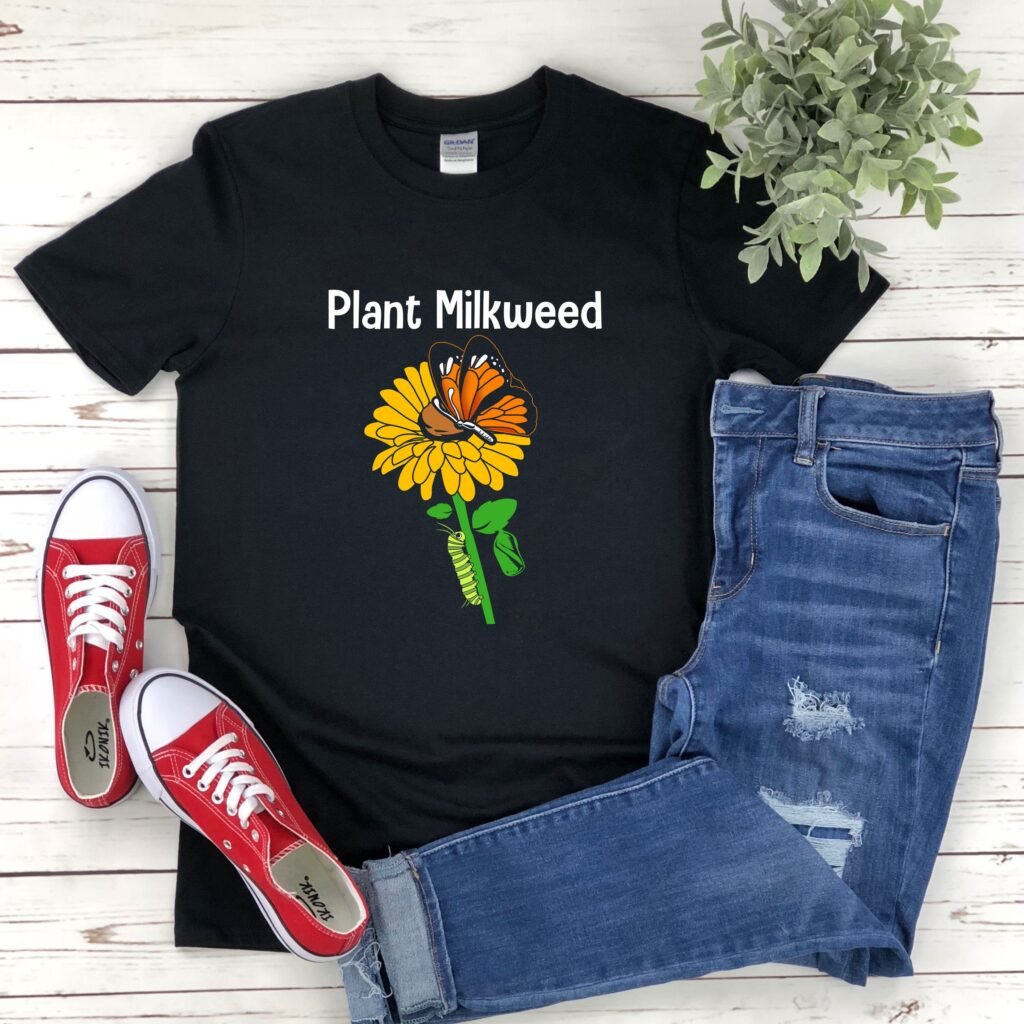 Milkweed Shirt, Plant Milkweed, Caterpillar Gardener Horticulture Garden Monarch Butterfly Insect Shirt