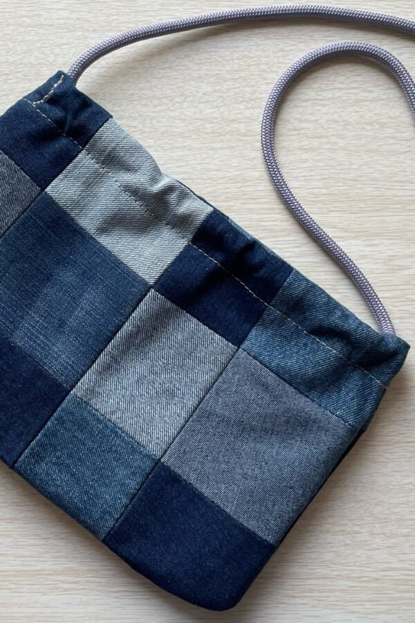 Mini Crossbody Bag Upcycled Denim Patchwork Crossbody Purse