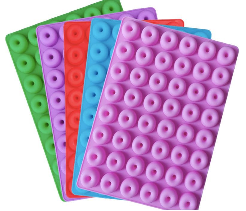 Mini Donuts Mold, 48 Cavity Silicone Candy Mold, Gummy Bear Resin Chocolate Mould, Food Soap Embeds Baking Supplies