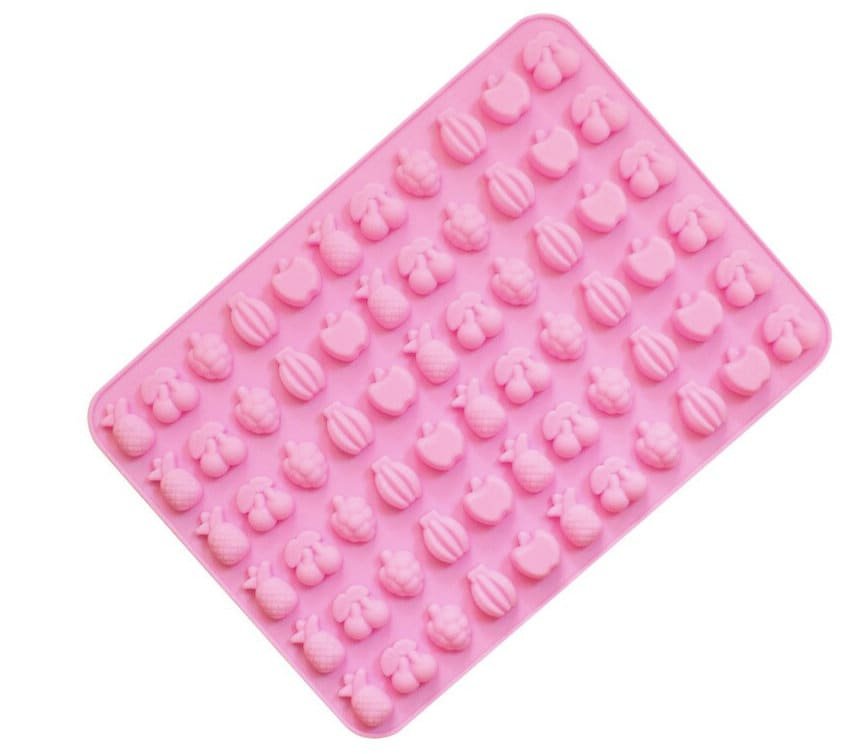 Mini Fruit Mold, 66 Cavity Silicone Candy Mold, Pineapple Banana Cherry Gummy Bear Resin Chocolate, Food Soap Embeds Mold