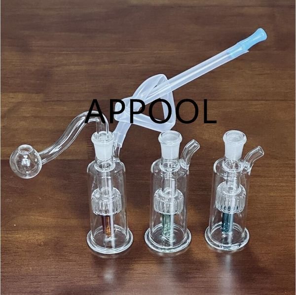 Mini Glass Oil Burner Bong Water Pipes with Thick Hookah Pyrex Recycler Hand Dab Bongs for Smoking Small Rig Pipe bubble