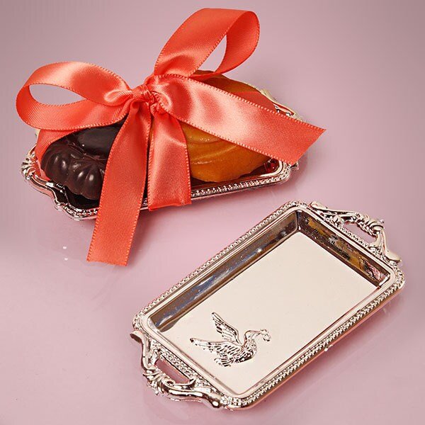 Mini Silver Rectangle Plate ~ Cake Pop Chocolate Dessert Wedding Favor Shower Party Set Of 12