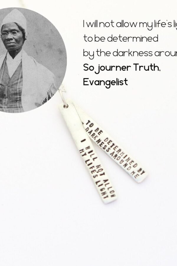 Motivational Quote - Sojourner Truth Quote About Strength- Handmade Sterling Silver & 14Kt Gold Vermeil Necklace By Chocolate Steel