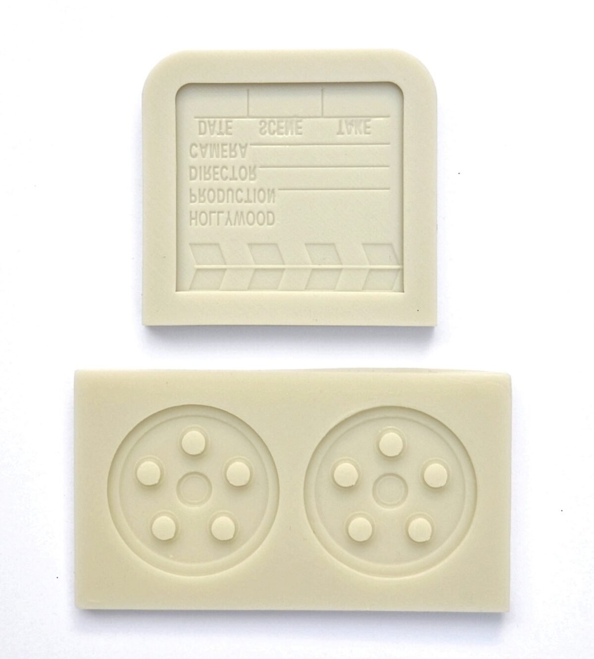 Movie Theme Mold - Movie Reel & Clapper Silicone Fondant Mold, Hollywood Cake Decorating, Chocolate Making, Resin Polymer Clay