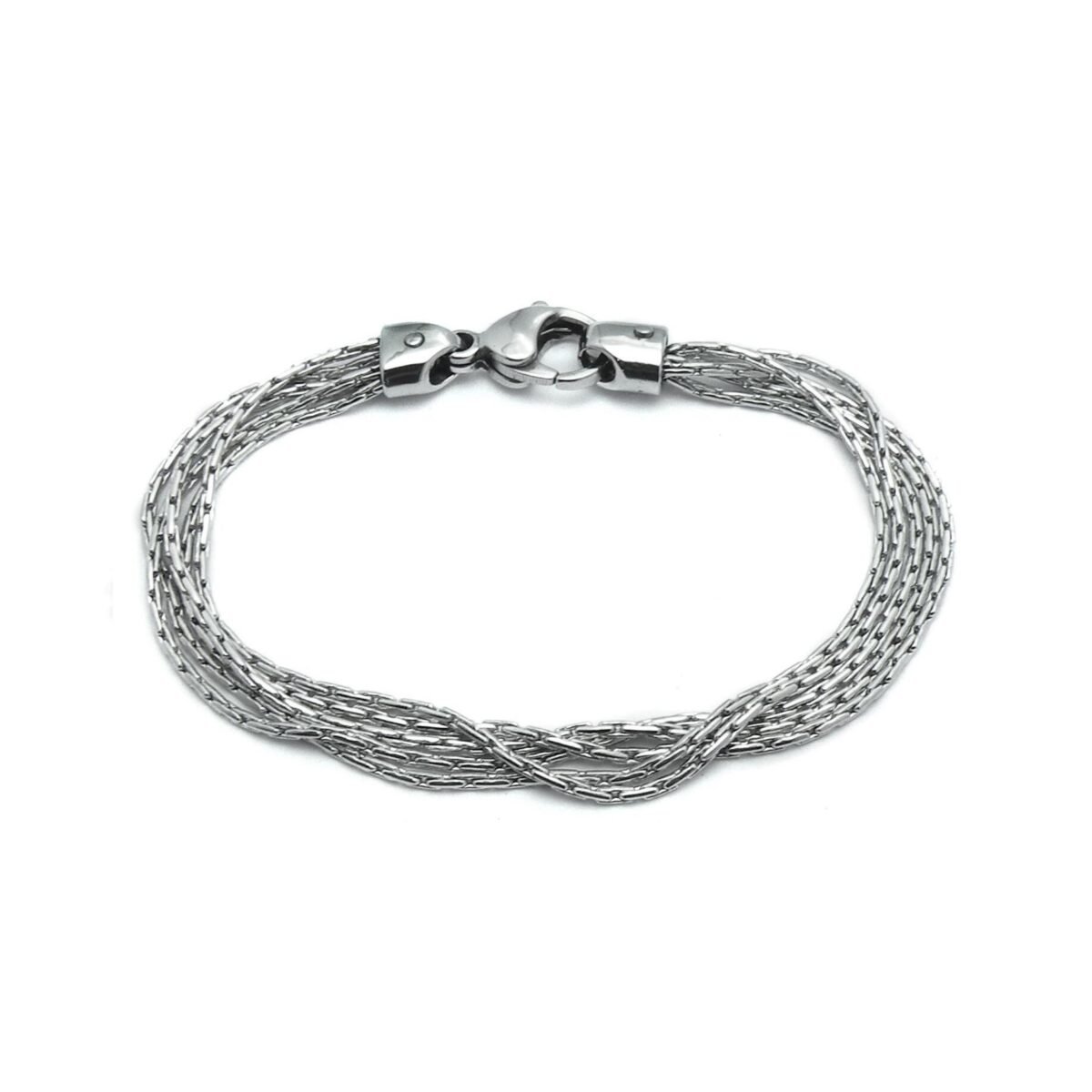Multi Thin Chains Bracelet in Stainless Steel By Taormina Jewelry