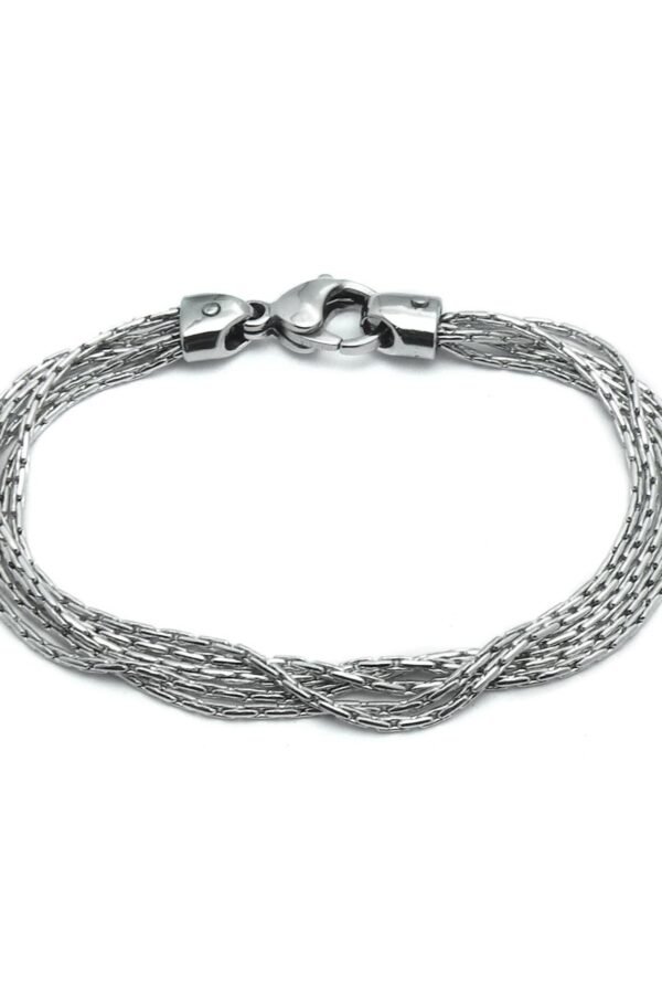 Multi Thin Chains Bracelet in Stainless Steel By Taormina Jewelry